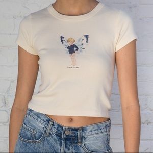 BRANDY MELVILLE I DON’T CARE CROP TOP
